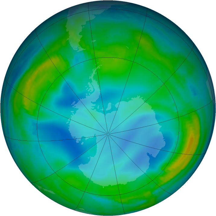 Antarctic ozone map for 17 June 1999